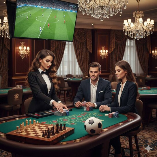 棋牌中心主视觉：围棋、象棋、国际象棋、桥牌